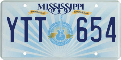 MS license plate YTT654