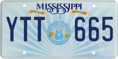 MS license plate YTT665