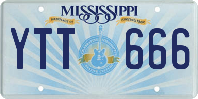 MS license plate YTT666