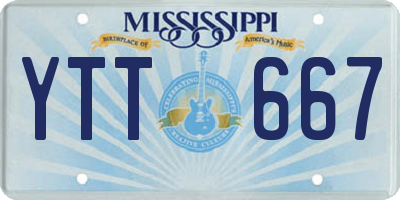 MS license plate YTT667