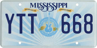 MS license plate YTT668