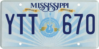 MS license plate YTT670