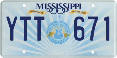 MS license plate YTT671