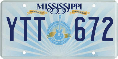 MS license plate YTT672