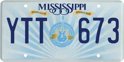 MS license plate YTT673