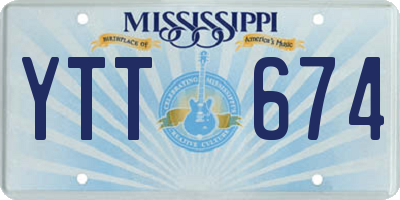 MS license plate YTT674