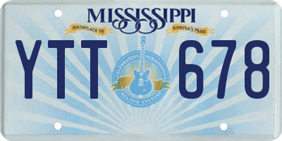 MS license plate YTT678