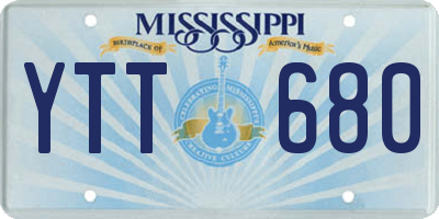 MS license plate YTT680