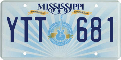 MS license plate YTT681