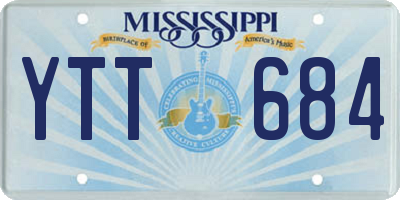 MS license plate YTT684