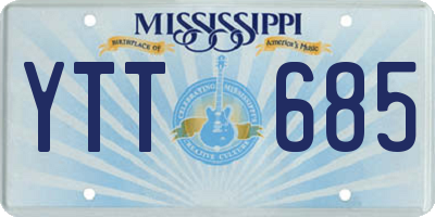 MS license plate YTT685