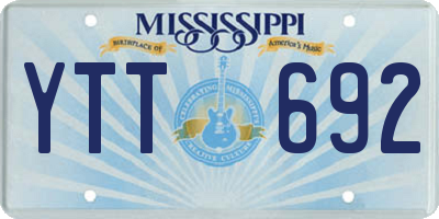 MS license plate YTT692