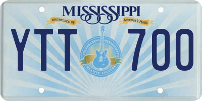 MS license plate YTT700