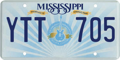 MS license plate YTT705