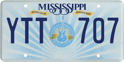 MS license plate YTT707