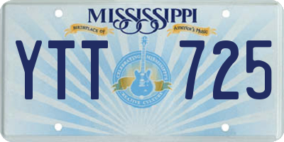 MS license plate YTT725
