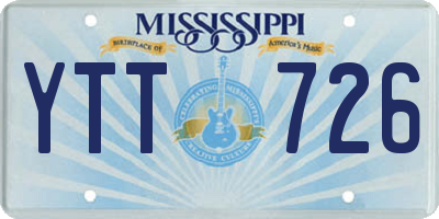 MS license plate YTT726
