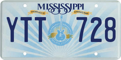 MS license plate YTT728