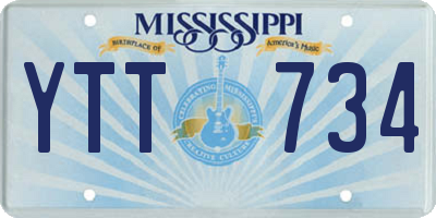 MS license plate YTT734