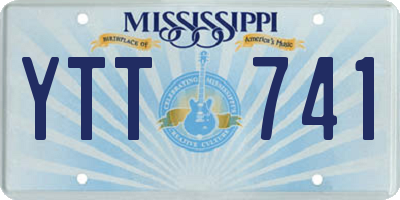 MS license plate YTT741