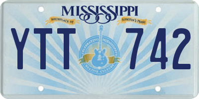 MS license plate YTT742