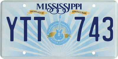 MS license plate YTT743