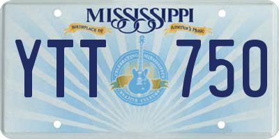 MS license plate YTT750