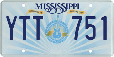 MS license plate YTT751
