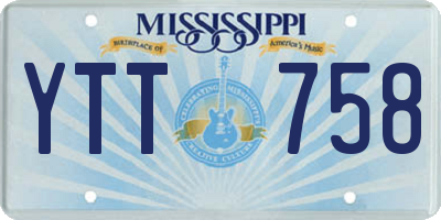 MS license plate YTT758