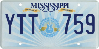MS license plate YTT759
