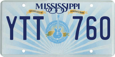 MS license plate YTT760