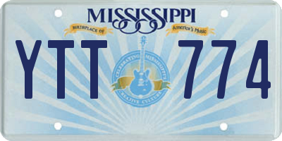 MS license plate YTT774