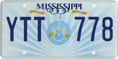 MS license plate YTT778