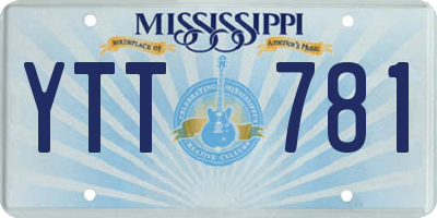 MS license plate YTT781