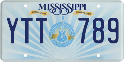 MS license plate YTT789