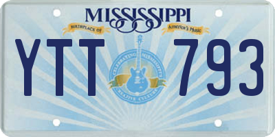 MS license plate YTT793