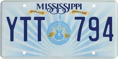 MS license plate YTT794