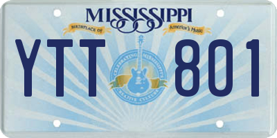 MS license plate YTT801
