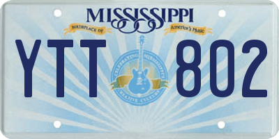 MS license plate YTT802