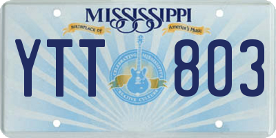 MS license plate YTT803