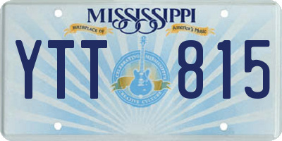 MS license plate YTT815