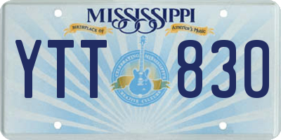 MS license plate YTT830