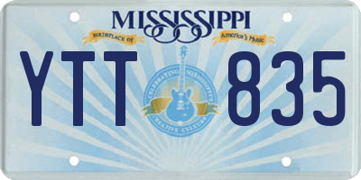 MS license plate YTT835