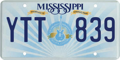 MS license plate YTT839
