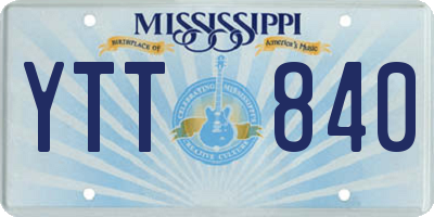 MS license plate YTT840