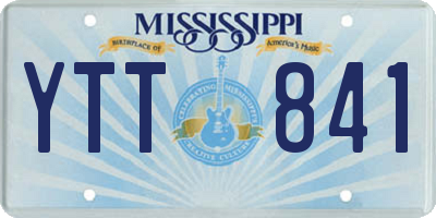 MS license plate YTT841