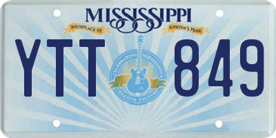 MS license plate YTT849