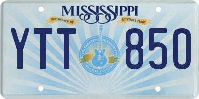 MS license plate YTT850