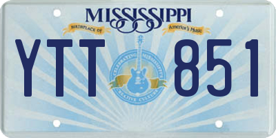 MS license plate YTT851