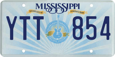 MS license plate YTT854